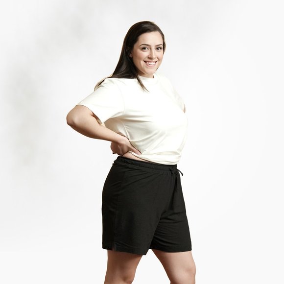 (2/$50) NWT Maggie's Organics unisex jersey shorts in black - Picture 3 of 4